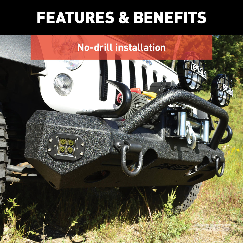 ARIES 2082058 TrailChaser Jeep Wrangler JK Aluminum Front Bumper (Option 3) for Select Jeep Wrangler