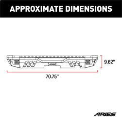ARIES 2082060 TrailChaser Jeep Wrangler JK Steel Rear Bumper with LED Lights - Truck Part Superstore