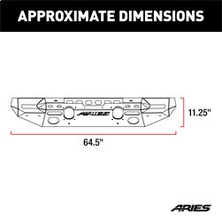ARIES 2082072 TrailChaser Jeep Wrangler JL; Gladiator Steel Front Bumper (Option 7) - Truck Part Superstore