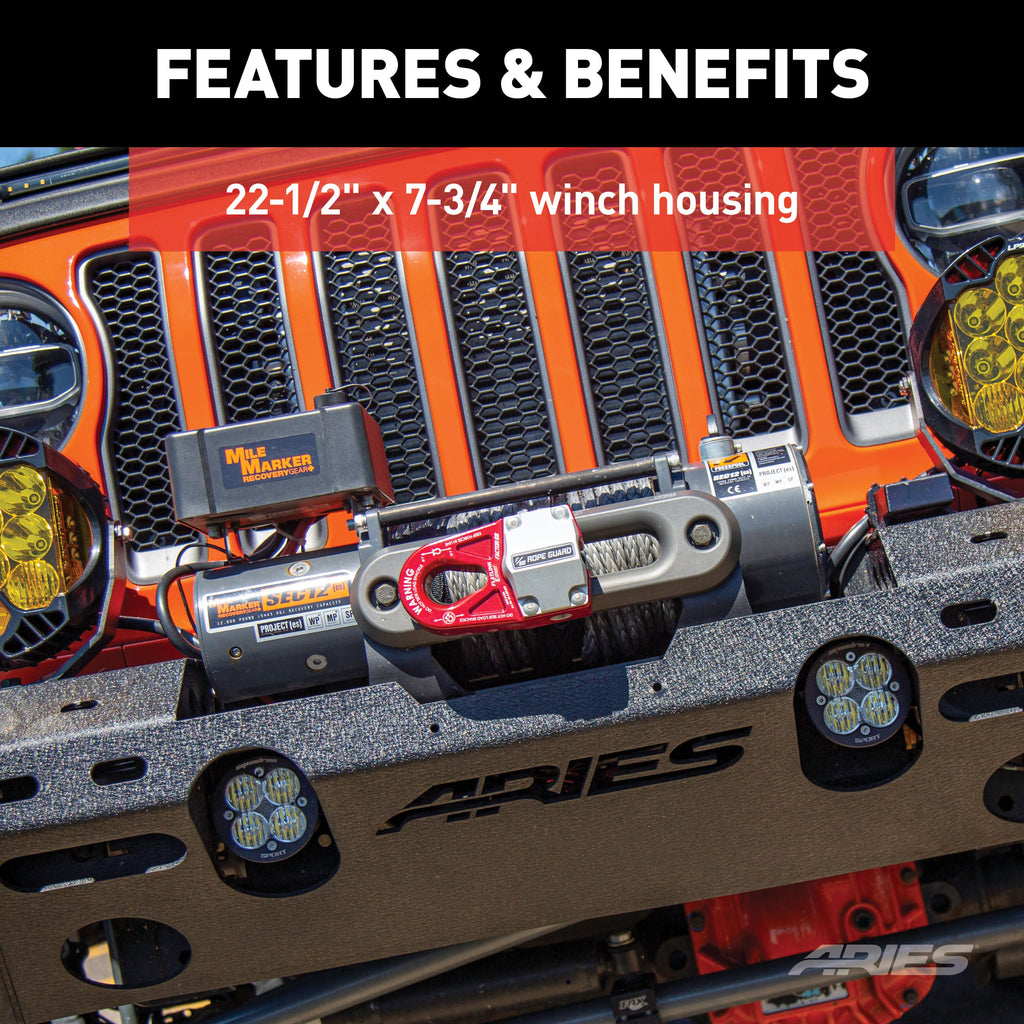 ARIES 2082073 TrailChaser Jeep Wrangler JL Front Bumper with Fender Flares (Option 7) - Truck Part Superstore