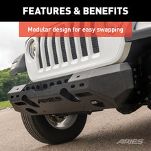 Load image into Gallery viewer, ARIES 2082074 TrailChaser Jeep Wrangler JL, Gladiator Aluminum Front Bumper (Option 6) for Select Jeep Wrangler