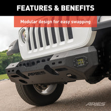 Load image into Gallery viewer, ARIES 2082075 TrailChaser Jeep Wrangler JL, Gladiator Aluminum Front Bumper (Option 5) for Select Jeep Wrangler