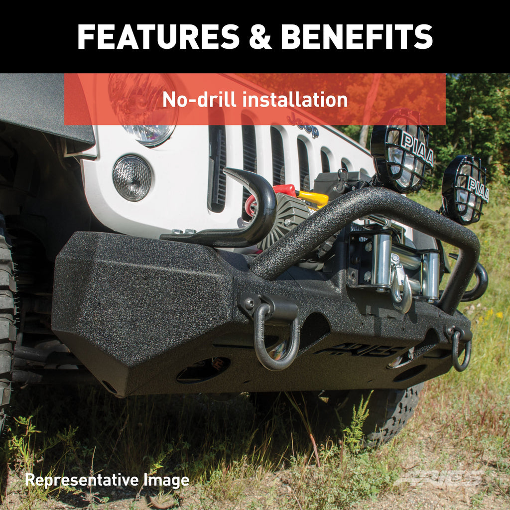 ARIES 2082078 TrailChaser Jeep Wrangler JL; Gladiator Steel Front Bumper (Option 4) - Truck Part Superstore