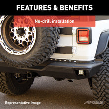 Load image into Gallery viewer, ARIES 2082080 ARIES 2082080 TrailChaser Black Steel Jeep Wrangler JL Rear Bumper - Truck Part Superstore