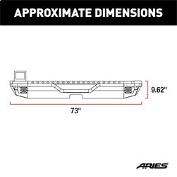 ARIES 2082081 TrailChaser Jeep Wrangler JL Steel Rear Bumper with LED Lights - Truck Part Superstore