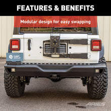 Load image into Gallery viewer, ARIES 2082083 TrailChaser Jeep Wrangler JL Aluminum Rear Bumper with LED Lights for Select Jeep Wrangler