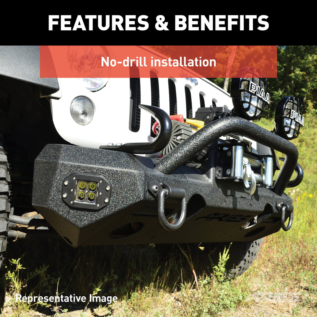ARIES 2082084 TrailChaser Jeep Wrangler JL; Gladiator Steel Front Bumper (Option 3) - Truck Part Superstore