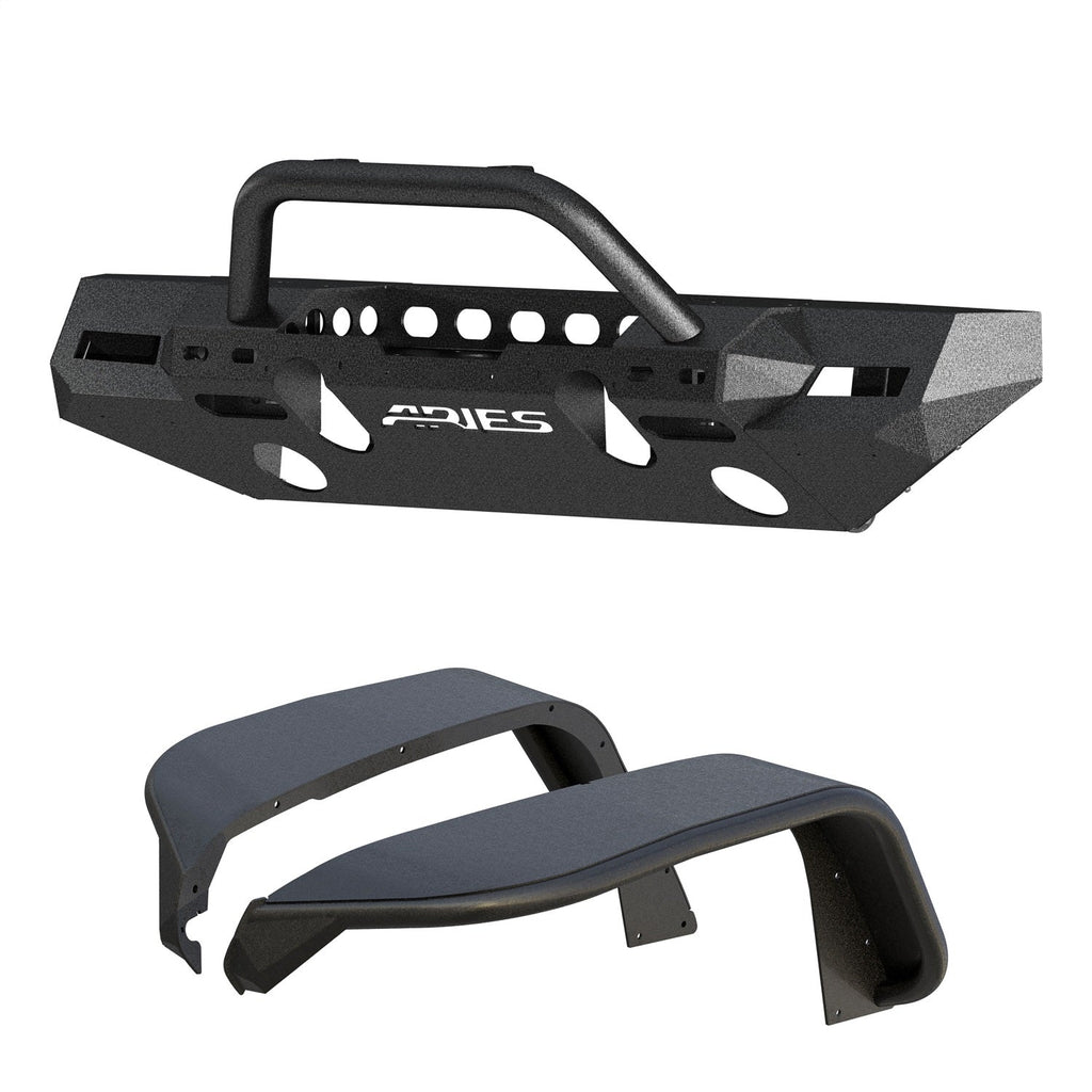ARIES 2082086 TrailChaser Jeep Wrangler JL Front Bumper with Fender Flares (Option 8) - Truck Part Superstore