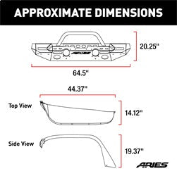 ARIES 2082086 TrailChaser Jeep Wrangler JL Front Bumper with Fender Flares (Option 8) - Truck Part Superstore