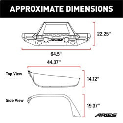 ARIES 2082087 TrailChaser Jeep JL; Gladiator Front Bumper with Fender Flares (Option 9) - Truck Part Superstore