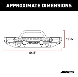 ARIES 2082088 TrailChaser Jeep Wrangler JL; Gladiator Steel Front Bumper (Option 8) - Truck Part Superstore