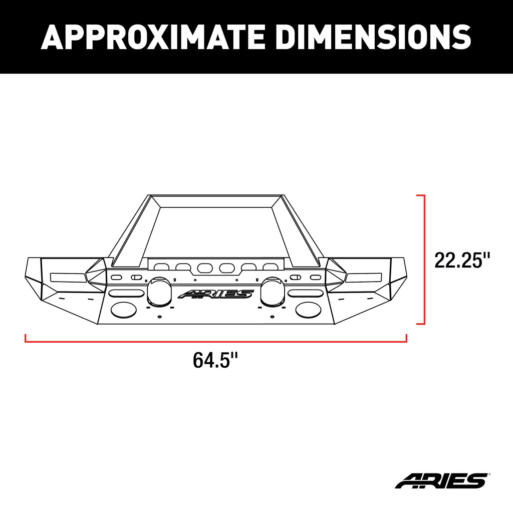 ARIES 2082089 TrailChaser Jeep Wrangler JL; Gladiator Steel Front Bumper (Option 9) - Truck Part Superstore