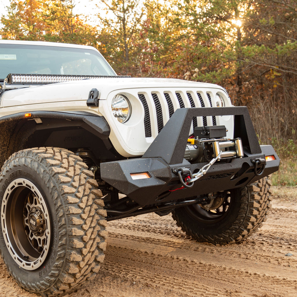 ARIES 2082089 TrailChaser Jeep Wrangler JL; Gladiator Steel Front Bumper (Option 9) - Truck Part Superstore