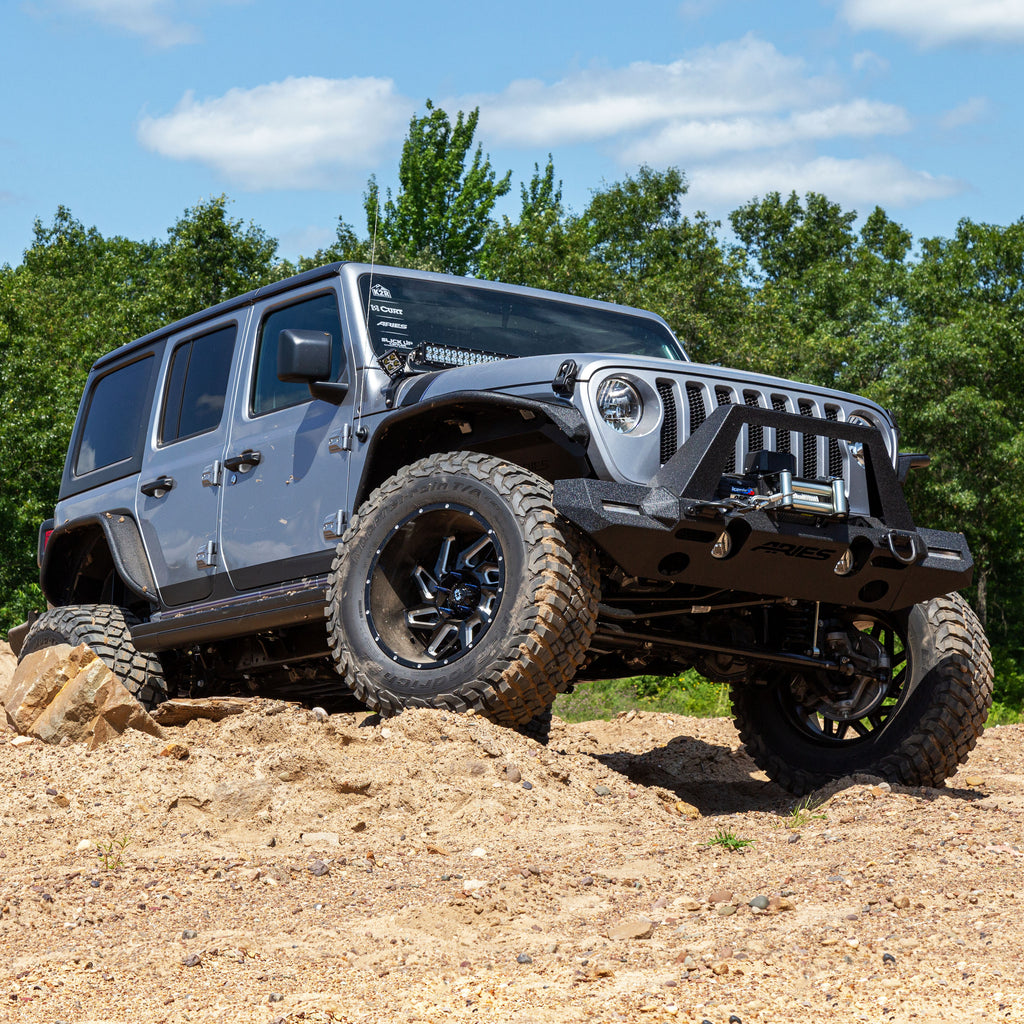 ARIES 2082099 TrailChaser Jeep Wrangler JL, Gladiator Aluminum Front Bumper (Option 9) for Select Jeep Wrangler