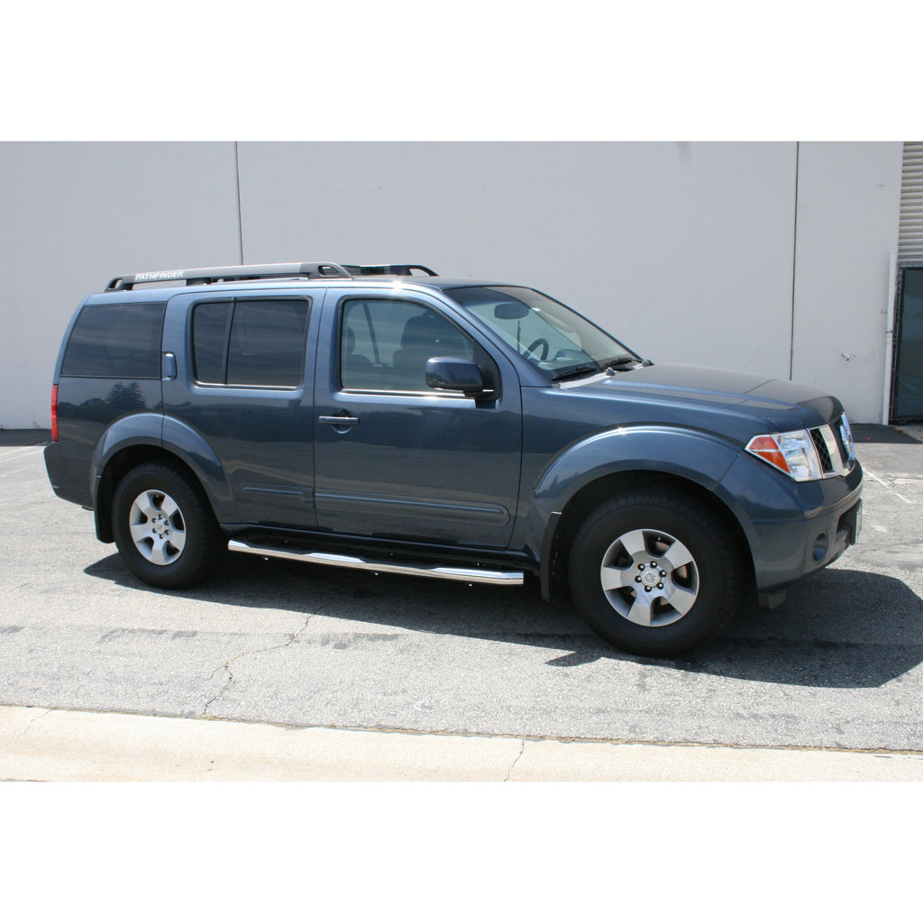 ARIES 209011-2 3in. Round Polished Stainless Side Bars; Select Nissan Pathfinder - Truck Part Superstore