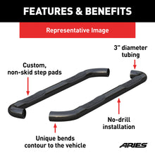 Load image into Gallery viewer, ARIES 209043 3" Round Black Steel Side Bars, Select Ford Bronco Sport for Select Ford Bronco Sport