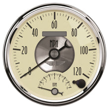 Load image into Gallery viewer, AutoMeter 2090 GAUGE, TACH/SPEEDO, 5", 120MPH &amp; 8K RPM, ELEC. PROGRAM., PRESTIGE ANTQ. IVORY