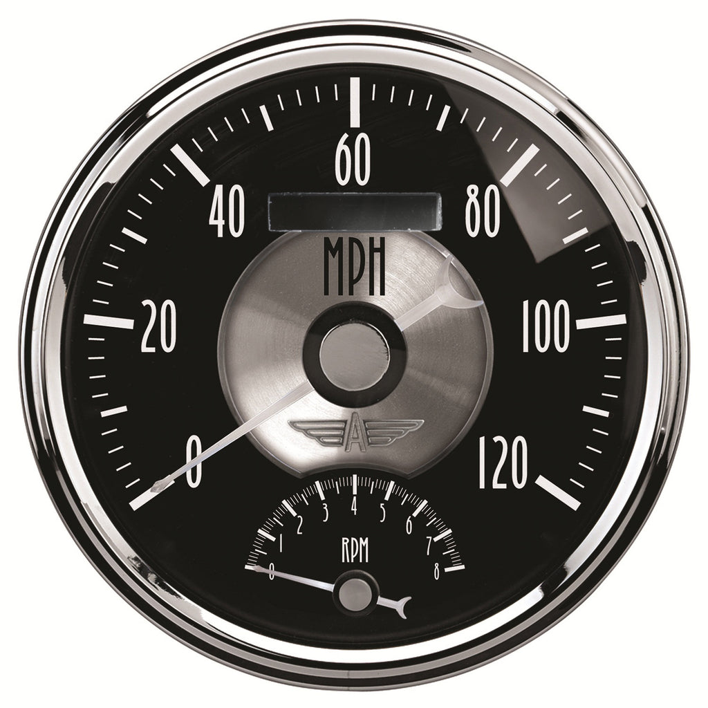 AutoMeter 2091 GAUGE, TACH/SPEEDO, 5", 120MPH & 8K RPM, ELEC. PROGRAM, PRESTIGE BLK. DIAMOND