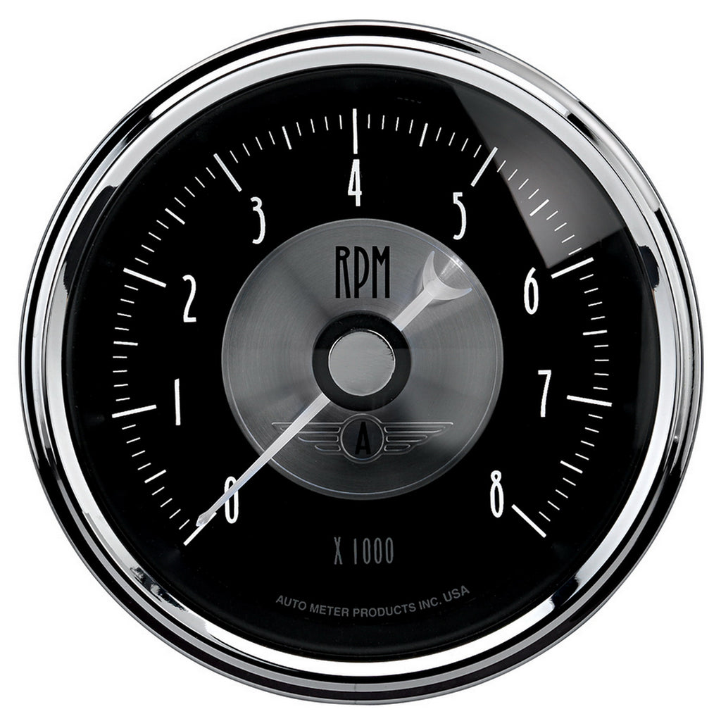AutoMeter 2096 GAUGE, TACHOMETER, 3 3/8", 8K RPM, IN-DASH, PRESTIGE BLK. DIAMOND