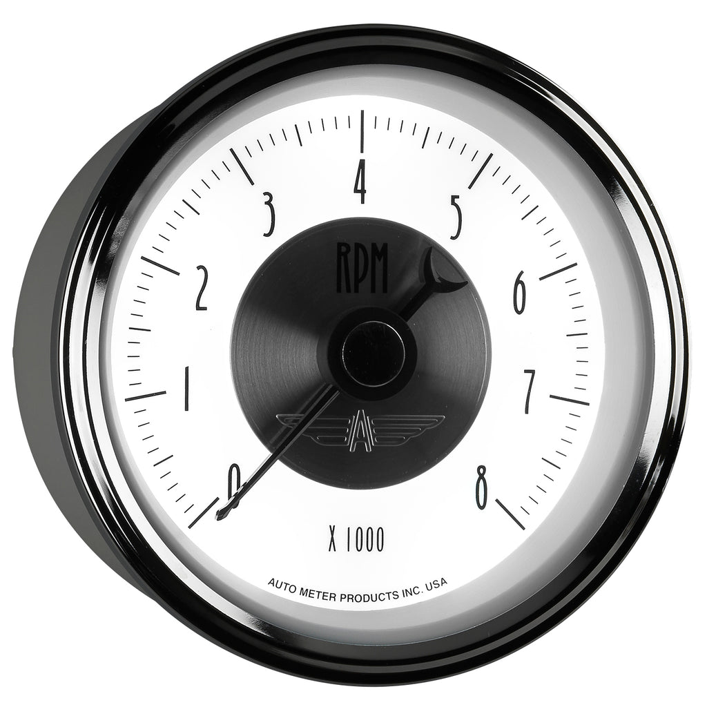 AutoMeter 2098 GAUGE, TACHOMETER, 3 3/8", 8K RPM, IN-DASH, PRESTIGE PEARL