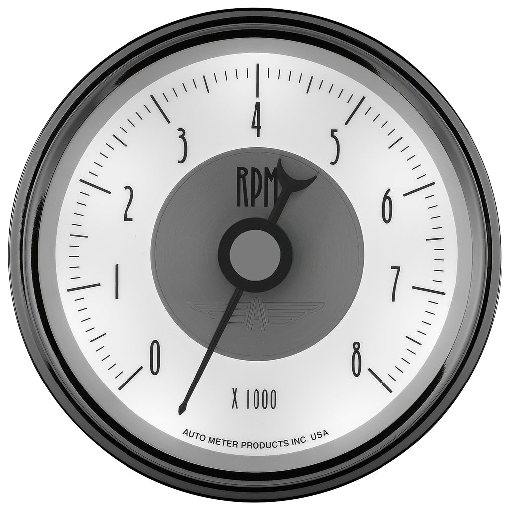AutoMeter 2098 GAUGE, TACHOMETER, 3 3/8", 8K RPM, IN-DASH, PRESTIGE PEARL