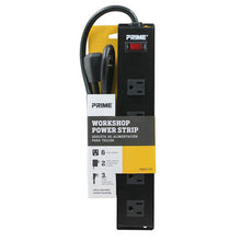 Load image into Gallery viewer, Prime Wire PB801123 6-Outlet (4+2) Metal Strip w/ 3FT Cord, Black