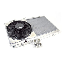 Load image into Gallery viewer, ~(21-Lbs.-32X23x7)~-Mitsubishi-Evo-789---Full-Size-Slim-Radiator-W-12-Inch-Spal-Fan-And-Shroud--Adjustable--16-Or-Slip-On-Fittings