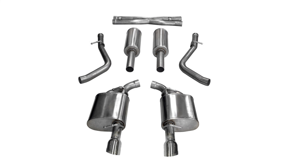 Corsa Performance 21004 2.75in. Cat-Back Dual Rear Exit with Single 4.5in. Polished Pro-Series Tips for Select Chrysler 300, Dodge Charger