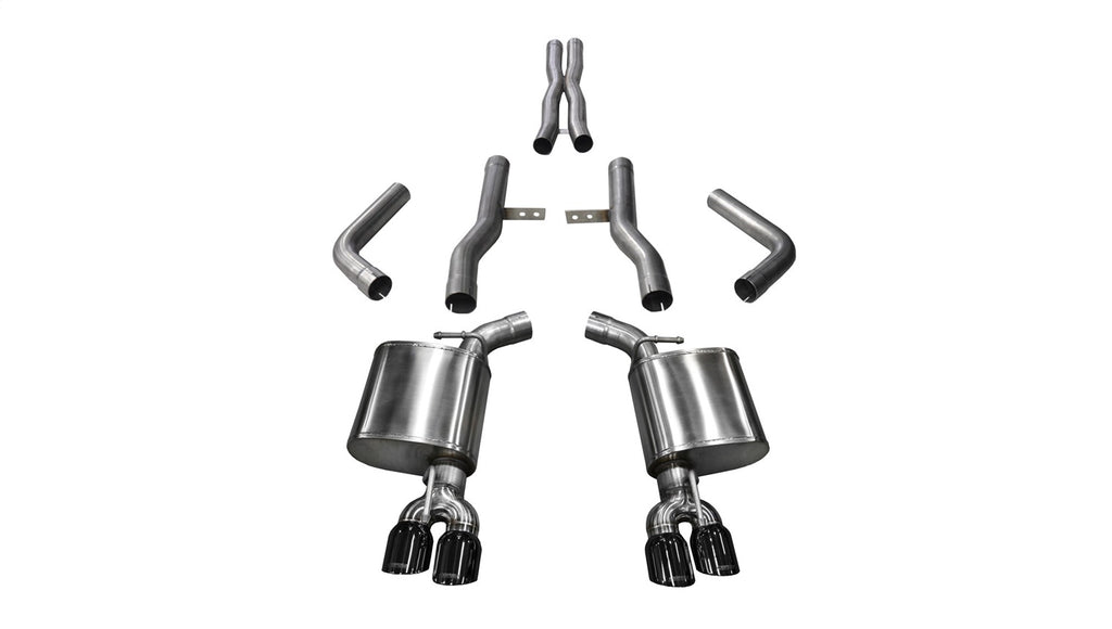 Corsa Performance 21006BLK 2.75in. Cat-Back Dual Rear Exit with Twin 3.5in. Black PVD Pro-Series Tips for Select Dodge Challenger