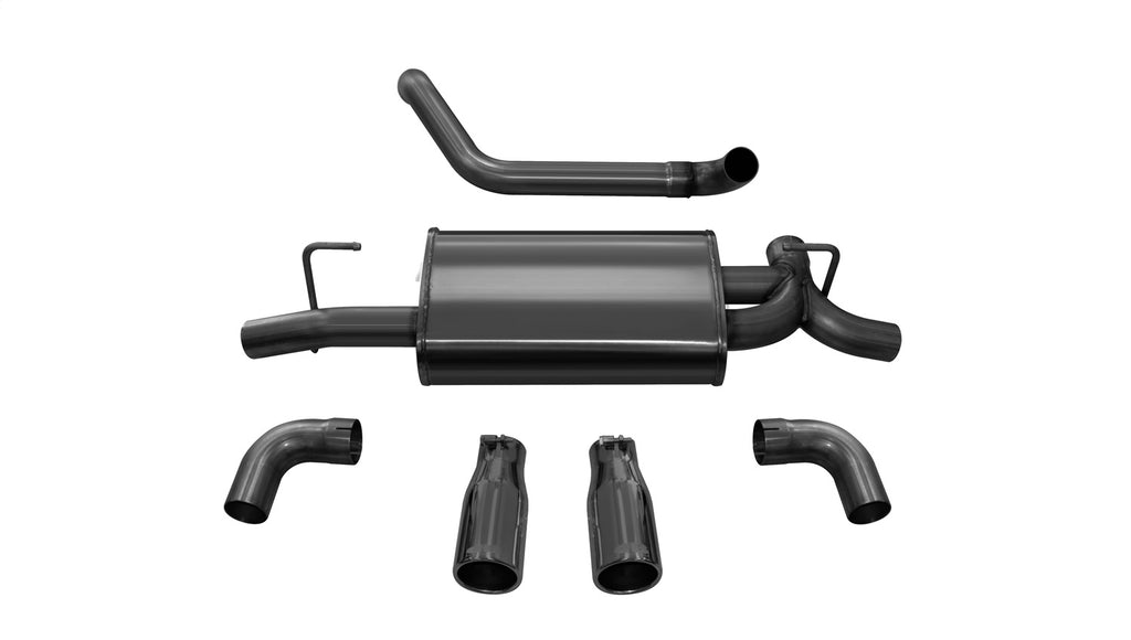 Corsa Performance 21014BLK 2.5in. Axle-Back Dual Rear Exit with Single 3.5in. Straight Cut Tips (Full Syste for Select Jeep Wrangler