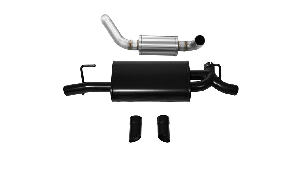 Corsa Performance 21015BLK 2.5in. Axle-Back Dual Rear Exit with Turn Downs (Full System Powder Coat Black) for Select Jeep Wrangler