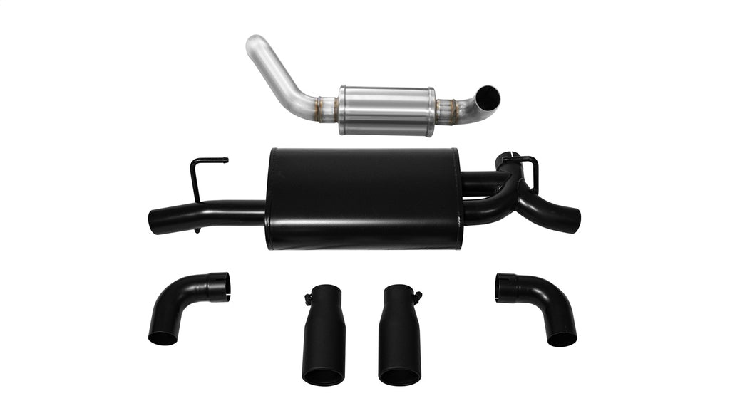 Corsa Performance 21016BLK 2.5in. Axle-Back Dual Rear Exit with Single 3.5in. Straight Cut Tips (Full Syste for Select Jeep Wrangler