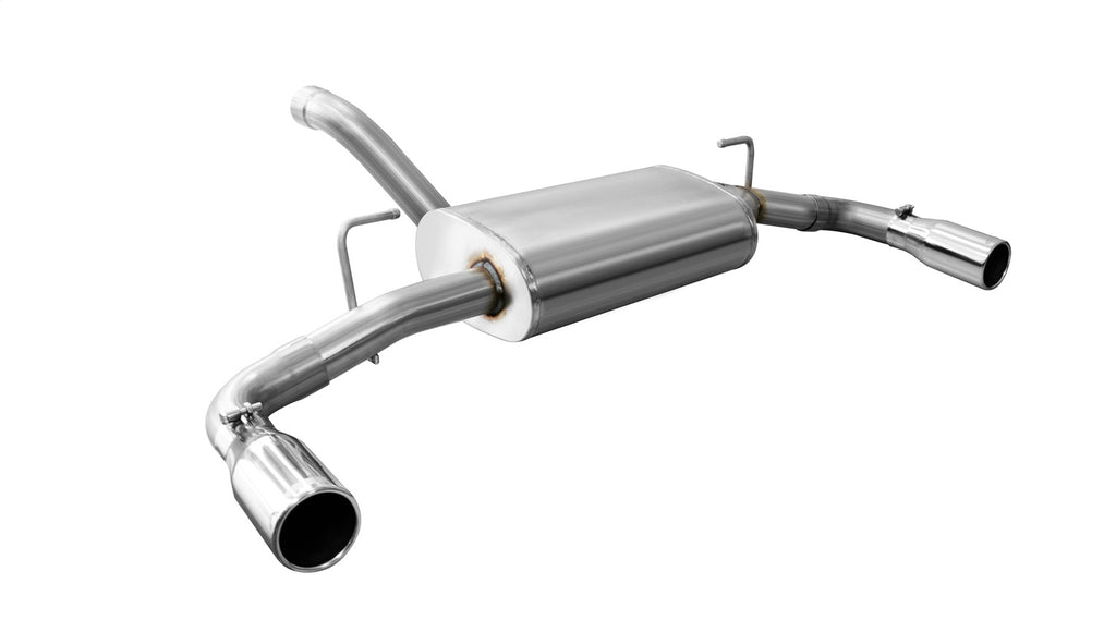 Corsa Performance 21016 2.5in. Axle-Back Dual Rear Exit with Single 3.5in. Polished Straight Cut Tips for Select Jeep Wrangler