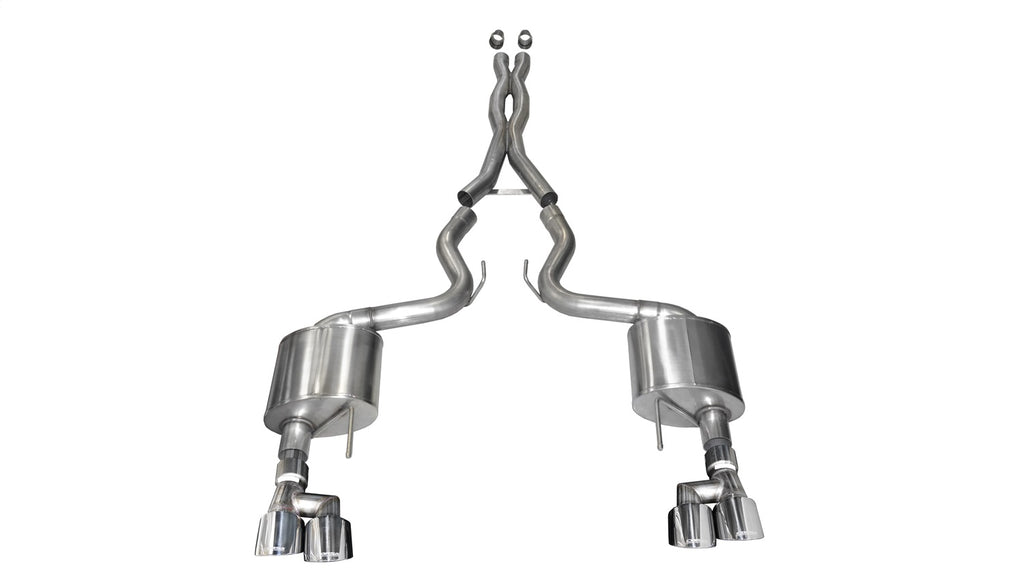 Corsa Performance 21042 3.0in. Cat-Back Dual Rear Exit with Twin 4.0in. Polished Pro-Series Tips for Select Ford Mustang