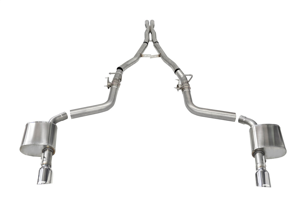 Corsa Performance 21072 2.75in. Valved Cat-Back Dual Rear Exit with Single 4.5in. Polished Tips for Select Dodge Charger