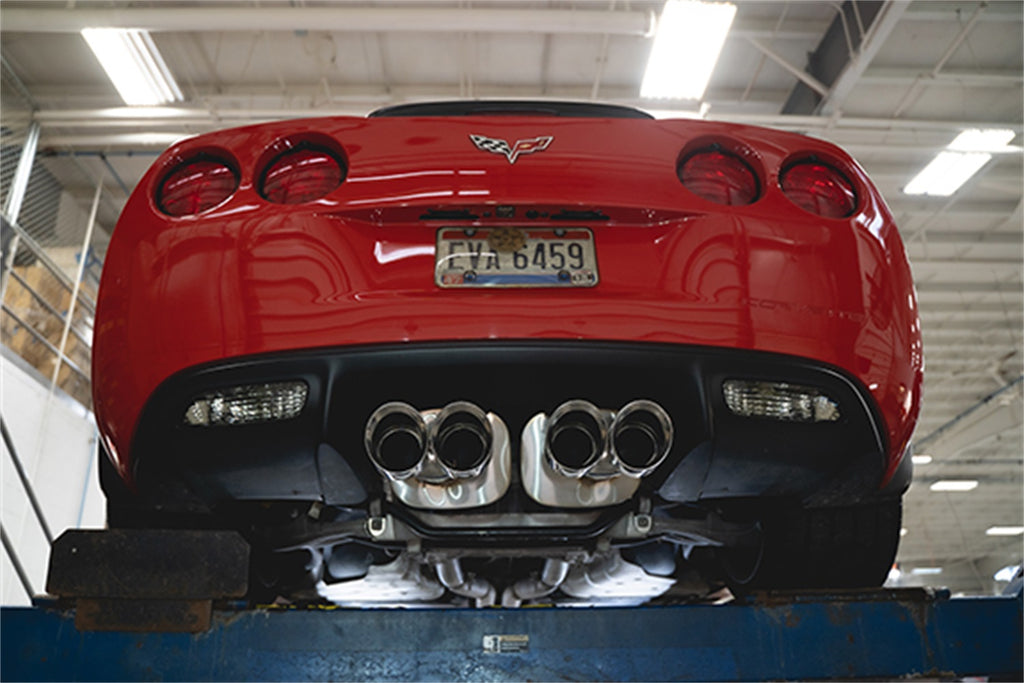 Corsa Performance 21077 3.0in. Axle-Back Dual Rear Exit with Twin 4.5in. Polished Pro Series Tips for Select Chevrolet Corvette