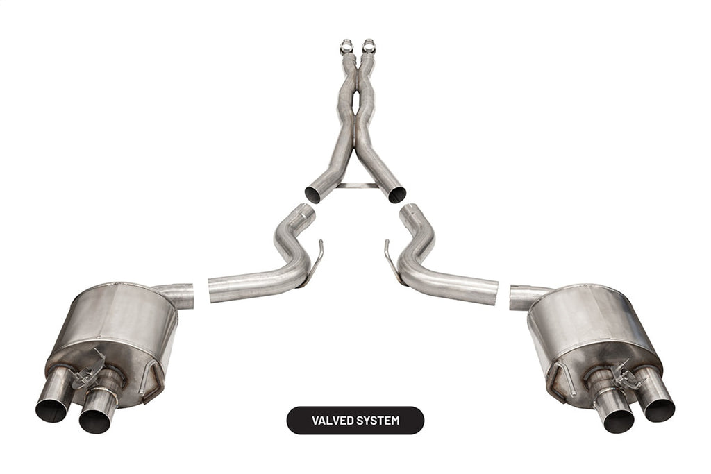 Corsa Performance 21096 3.0in. 304 Stainless Steel Exhaust dual rear exit exhaust system with active val for Select Ford Mustang