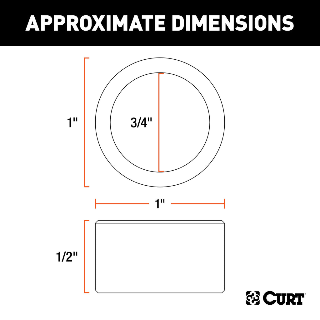 CURT 21100 Trailer Ball Reducer Bushing (From 1" to 3/4" Stem)