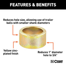 Load image into Gallery viewer, CURT 21100 Trailer Ball Reducer Bushing (From 1" to 3/4" Stem)