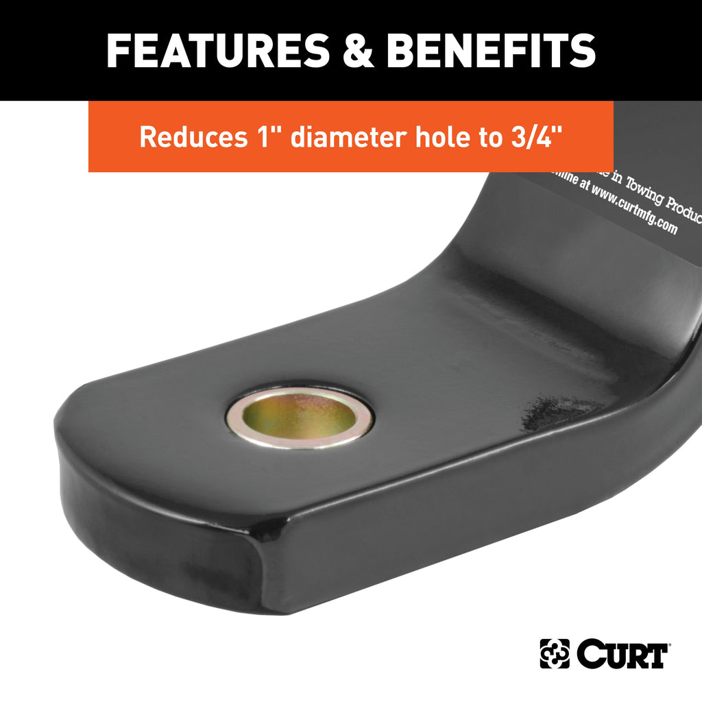 CURT 21101 Trailer Ball Reducer Bushing (From 1" to 3/4" Stem, Packaged)
