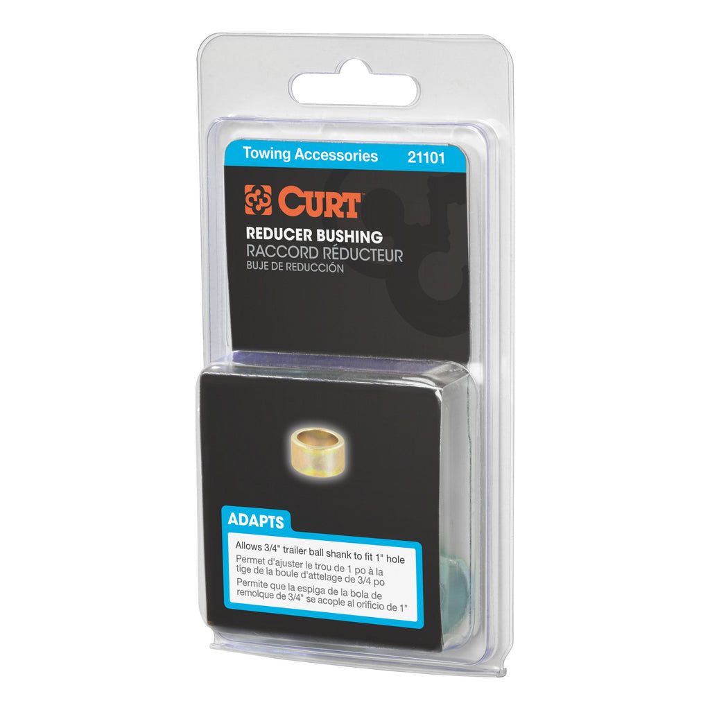 CURT 21101 Trailer Ball Reducer Bushing (From 1" to 3/4" Stem, Packaged)
