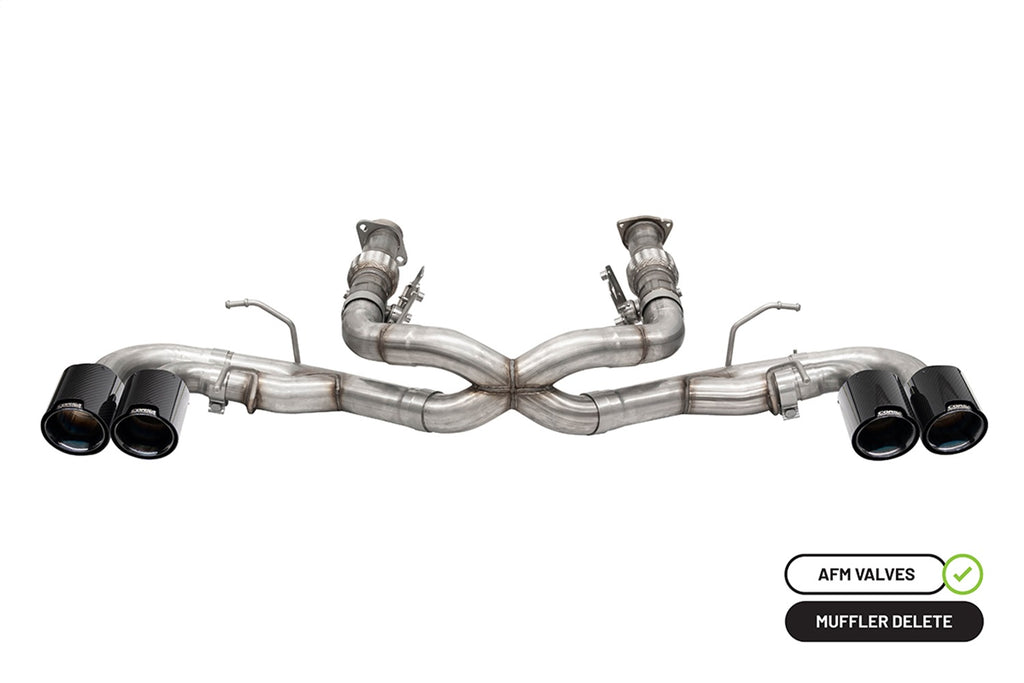 Corsa Performance 21102CFBLK 3.0in. Muffler Delete Cat-Back Exhaust System with AFM Valve with 4.5in. Carbon for Select Chevrolet Corvette