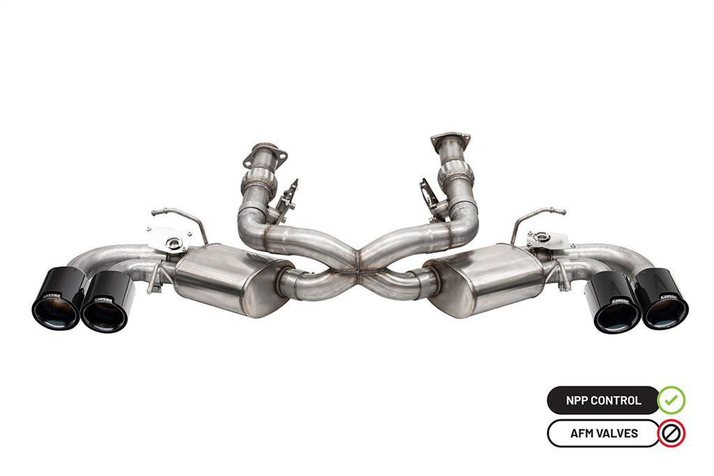 Corsa Performance 21103CFBLK 3.0in. Cat-Back Dual Rear Exit NPP Exhaust System with AFM Simulator with 4.5in. for Select Chevrolet Corvette