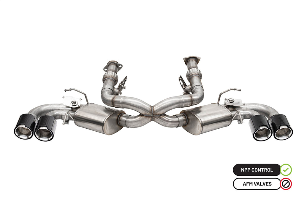 Corsa Performance 21103CF 3.0in. Cat-Back Dual Rear Exit NPP Exhaust System with AFM Simulator with 4.5in. for Select Chevrolet Corvette
