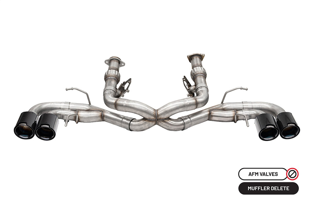 Corsa Performance 21104CFBLK 3.0in. Track Series Cat-Back Muffler Delete Exhaust System with 4.5in. Carbon Fi for Select Chevrolet Corvette