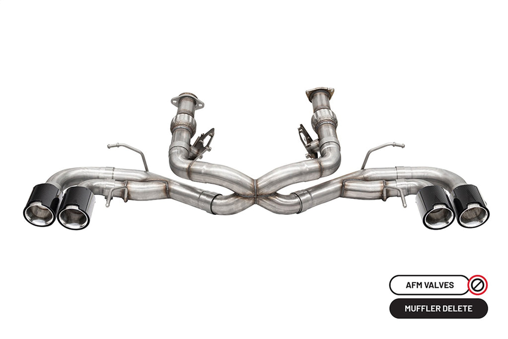Corsa Performance 21104CF 3.0in. Track Series Cat-Back Muffler Delete Exhaust System with 4.5in. Carbon Fi for Select Chevrolet Corvette