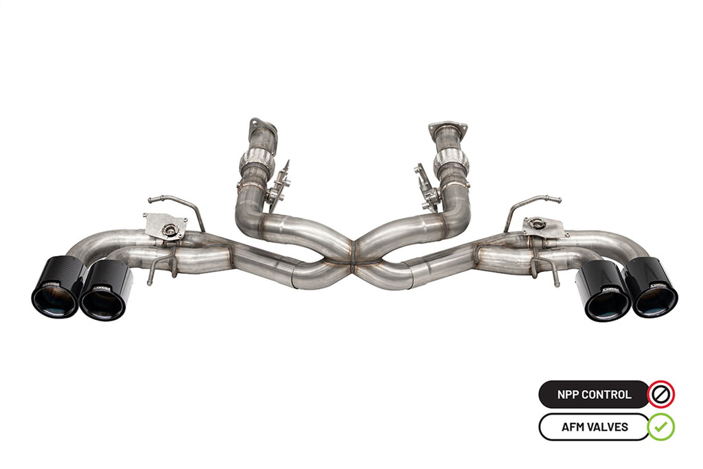 Corsa Performance 21106CFBLK 3.0in. Muffler Delete 4 Valve Cat-Back Exhaust System with NPP Sound control wit for Select Chevrolet Corvette
