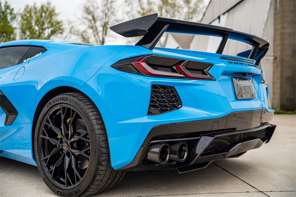 Corsa Performance 21109CFBLK CORSA Performance C8 Corvette 4.5in. Carbon Fiber Black PVD Exhaust Tip Kit (4 T for Select Chevrolet Corvette