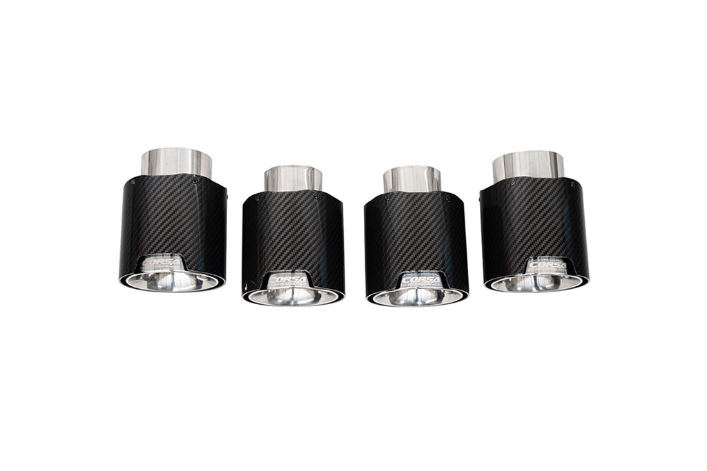 Corsa Performance 21109CF CORSA Performance C8 Corvette 4.5in. Carbon Fiber Polished Exhaust Tip Kit (4 Ti for Select Chevrolet Corvette