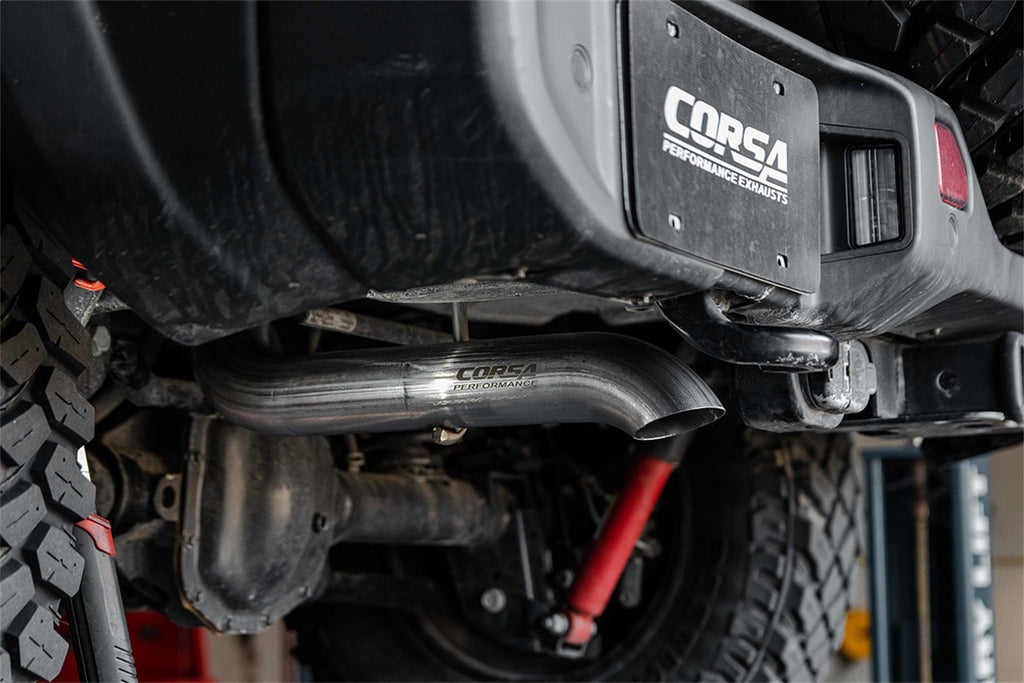 Corsa Performance 21123 2.75in. Cat-Back Single Rear Exit with Turn Down Tip for Select Jeep Wrangler